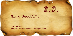 Mirk Deodát névjegykártya